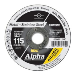 Alpha SSS Grinding Disc: 115mm x 6mm x 22.23mm - Each