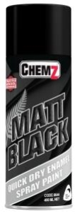Chemz® Quick Dry Enamel Paint: Matt Black - Aerosol