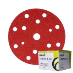 Finixa® Red Sanding Disc Ø150mm 15 Holes: P120 - Box 100