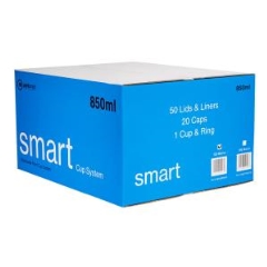 Smart Cup System Lids & Liners 125µm: 850ml - Box of 50