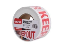 Esko® Warning Tape 75mm x 100M x 100µm: Danger Keep Out Roll