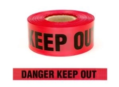 Esko® Warning Tape 75mm x 250M x 90µm: Danger Keep Out Roll