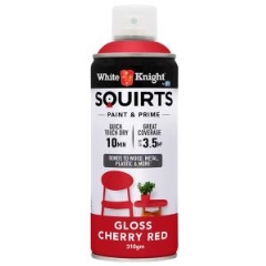 White Knight® Squirts Paint & Prime: Cherry Red - Aerosol