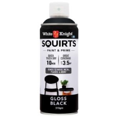 White Knight® Squirts Paint & Prime: Gloss Black - Aerosol