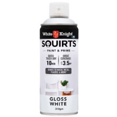 White Knight® Squirts Paint & Prime: Gloss White - Aerosol
